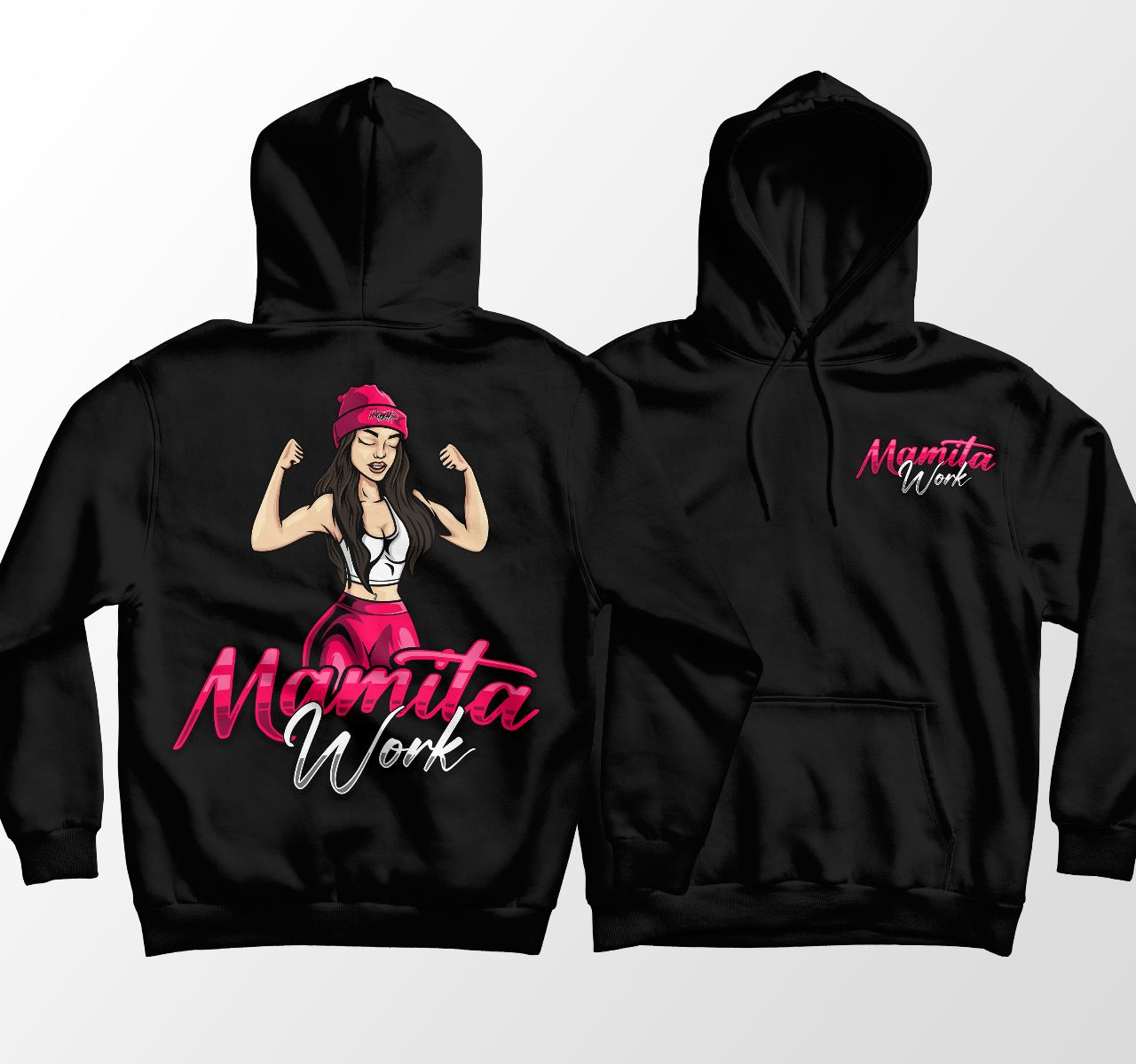 WOMENS PULL OVER HOODIE POCKET LOGO 2